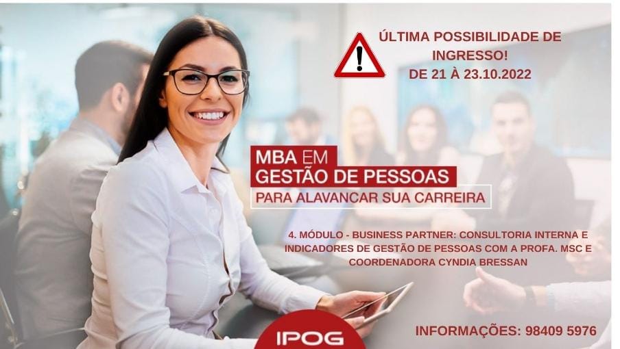 Read more about the article Aproveite a última possibilidade de ingresso no MBA em Gestão de Pessoas do IPOG