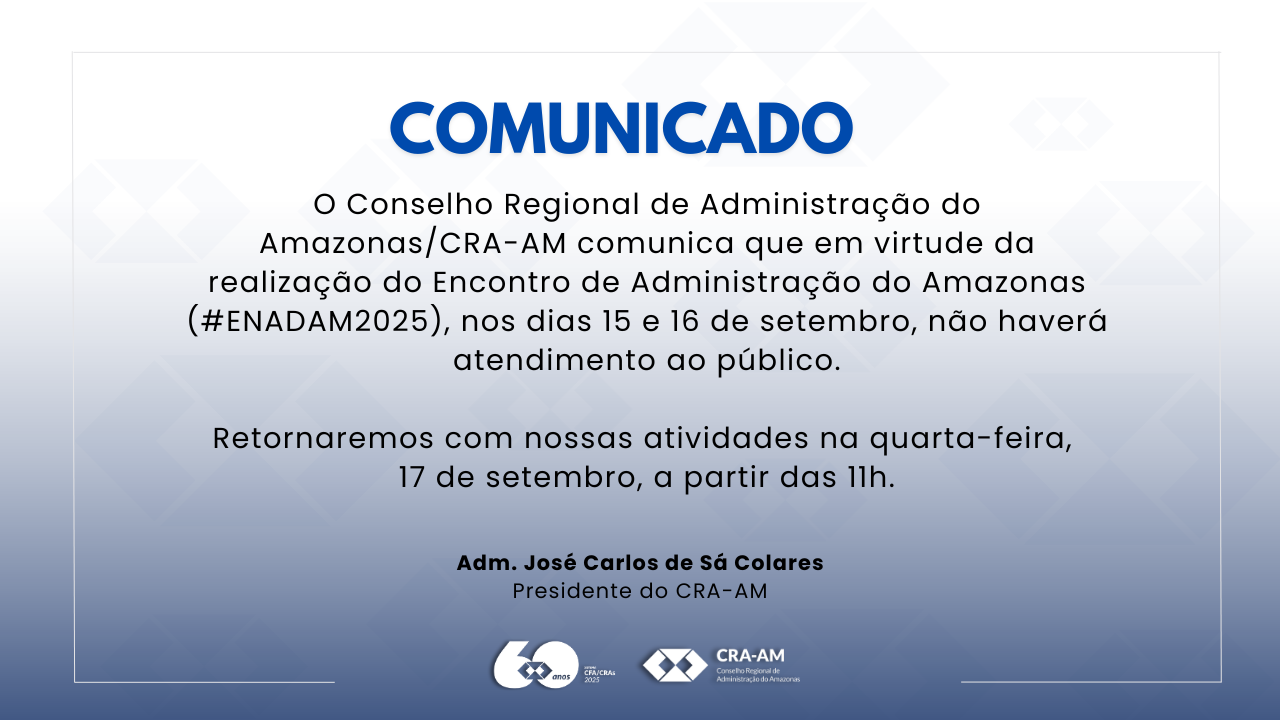 No momento, você está visualizando Comunicado CRA-AM